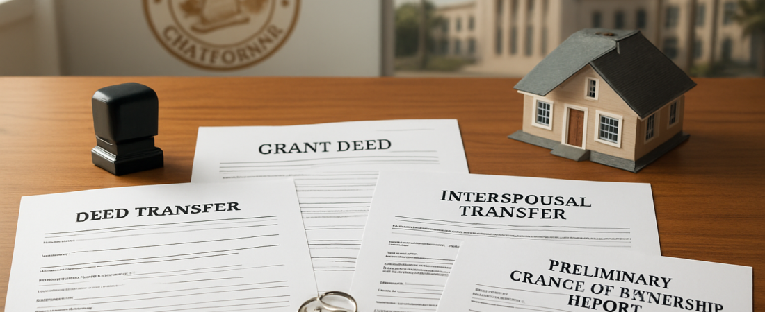 California Deed Transfer Document Preparation Service: Help With Grant Deeds, Interspousal Transfers, and Family Property Transfer Paperwork
