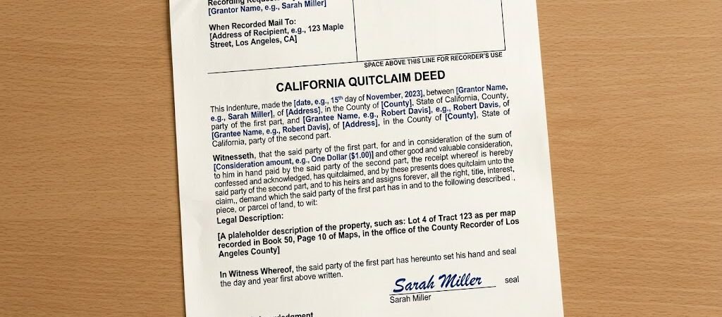 How to Prepare a Quit Claim Deed in California: LDA Document Preparation and Recording Help