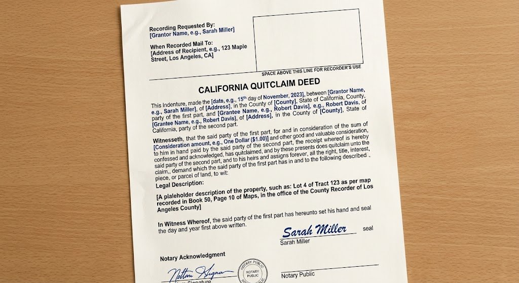 How to Prepare a Quit Claim Deed in California: LDA Document Preparation and Recording Help